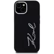 Karl Lagerfeld Silicone Metal Script Logo iPhone 15 tok, fekete