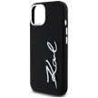 Karl Lagerfeld Silicone Metal Script Logo iPhone 15 tok, fekete