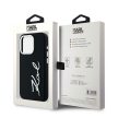 Karl Lagerfeld Silicone Metal Script Logo iPhone 15 Pro Max tok, fekete