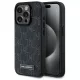 Karl Lagerfeld KLHMP15LPKHPORPK iPhone 15 Pro 6.1" Leather Monogram Metal Logo MagSafe tok, fekete