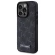 Karl Lagerfeld KLHMP15LPKHPORPK iPhone 15 Pro 6.1" Leather Monogram Metal Logo MagSafe tok, fekete