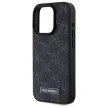 Karl Lagerfeld KLHMP15LPKHPORPK iPhone 15 Pro 6.1" Leather Monogram Metal Logo MagSafe tok, fekete