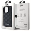 Karl Lagerfeld KLHMP15LPKHPORPK iPhone 15 Pro 6.1" Leather Monogram Metal Logo MagSafe tok, fekete