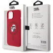 Karl Lagerfeld Silicone Karl&Choupette Heads Ring MagSafe iPhone 15 tok, piros