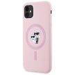 Karl Lagerfeld Silicone Karl&Choupette MagSafe iPhone 11 tok, rózsaszín