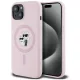 Karl Lagerfeld Silicone Karl&Choupette MagSafe iPhone 15 tok, rózsaszín