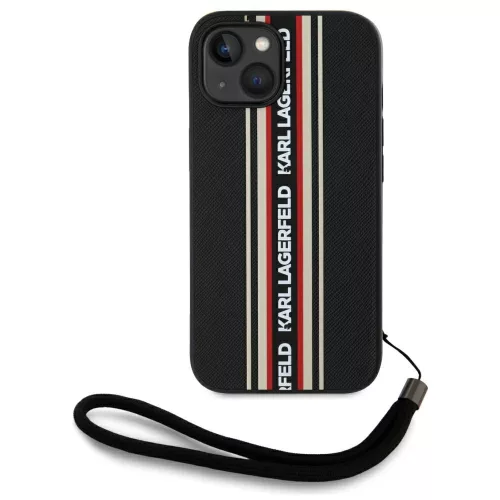 Karl Lagerfeld Saffiano Athleisure Stripes Cord iPhone 15 tok, piros