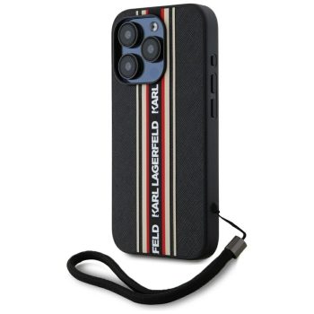   Karl Lagerfeld Saffiano Athleisure Stripes Cord iPhone 15 Pro Max tok, piros