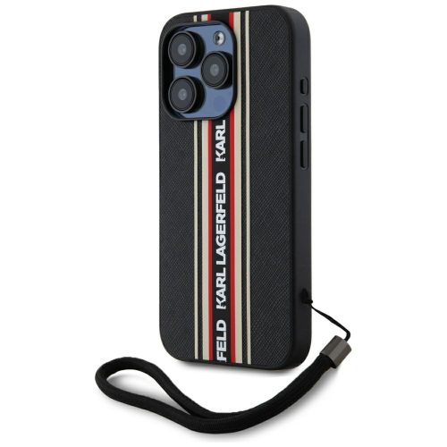 Karl Lagerfeld Saffiano Athleisure Stripes Cord iPhone 15 Pro Max tok, piros