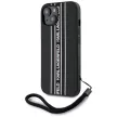 Karl Lagerfeld Saffiano Athleisure Stripes Cord iPhone 15 tok, rózsaszín