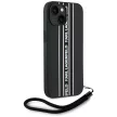 Karl Lagerfeld Saffiano Athleisure Stripes Cord iPhone 15 tok, rózsaszín