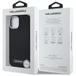 Karl Lagerfeld FW Metal Plate MagSafe iPhone 15 tok, fekete