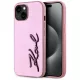Karl Lagerfeld Wrinkled Metal  Signature iPhone 15 tok, rózsaszín