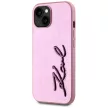 Karl Lagerfeld Wrinkled Metal  Signature iPhone 15 tok, rózsaszín