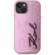 Karl Lagerfeld Wrinkled Metal  Signature iPhone 15 tok, rózsaszín