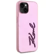 Karl Lagerfeld Wrinkled Metal  Signature iPhone 15 tok, rózsaszín