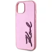 Karl Lagerfeld Wrinkled Metal  Signature iPhone 15 tok, rózsaszín
