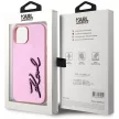 Karl Lagerfeld Wrinkled Metal  Signature iPhone 15 tok, rózsaszín