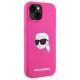 Karl Lagerfeld KLHMP15SSKHPPLF iPhone 15 6.1" Silicone Karl Head Print MagSafe tok, rózsaszín