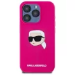 Karl Lagerfeld KLHMP15LSKHPPLF iPhone 15 Pro 6.1" Silicone Karl Head Print MagSafe tok,  rózsaszín