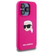Karl Lagerfeld KLHMP15XSKHPPLF iPhone 15 Pro Max 6.7" Silicone Karl Head Print MagSafe tok, rózsaszín