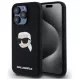 Karl Lagerfeld KLHMP15LSKHPPLK iPhone 15 Pro 6.1" Silicone Karl Head Print MagSafe tok, fekete