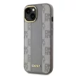 DKNY DKHMP14SPCPVSLE iPhone 14 6.1" Leather Checkered Mono Pattern MagSafe tok, bézs