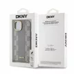 DKNY DKHMP14SPCPVSLE iPhone 14 6.1" Leather Checkered Mono Pattern MagSafe tok, bézs