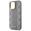 DKNY DKHMP14XPCPVSLE iPhone 14 Pro Max 6.7" Leather Checkered Mono Pattern MagSafe tok, bézs