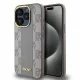 DKNY Leather Checketok, piros Mono Pattern MagSafe DKHMP15LPCPVSLE iPhone 15 Pro 6.1" tok, bézs