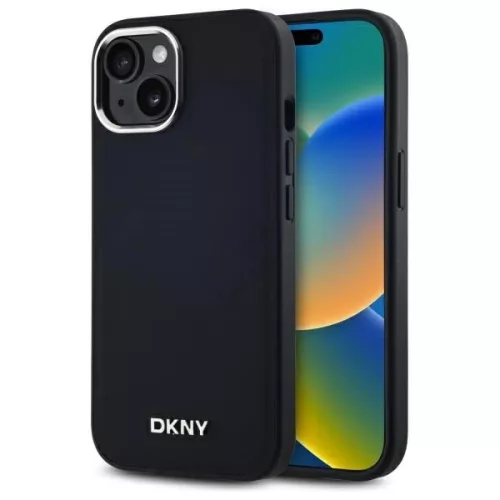 DKNY DKHMP14SPSCMCLK iPhone 14 6.1" Plain Logo MagSafe tok, fekete