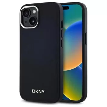  DKNY Leather Checketok, Red Mono Pattern MagSafe DKHMP15SPSCMCLK iPhone 15 6.1" tok, fekete