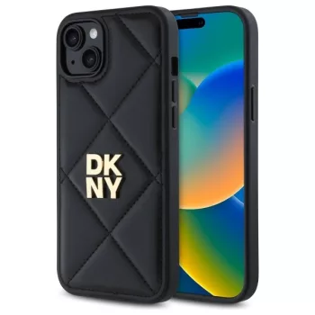   DKNY Quilted Stack Logo DKHCP15MPQDSLK iPhone 15 Plus 6.7" tok, fekete