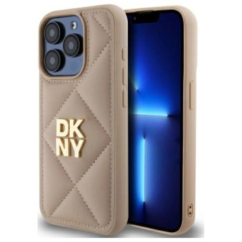   DKNY Quilted Stack Logo DKHCP15XPQDSLE iPhone 15 Pro Max 6.7" tok, bézs