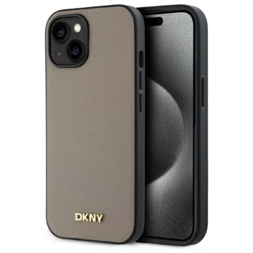 DKNY Leather Checketok, Red Mono Pattern MagSafe DKHMP15SPGHLME iPhone 15 6.1" tok, bézs