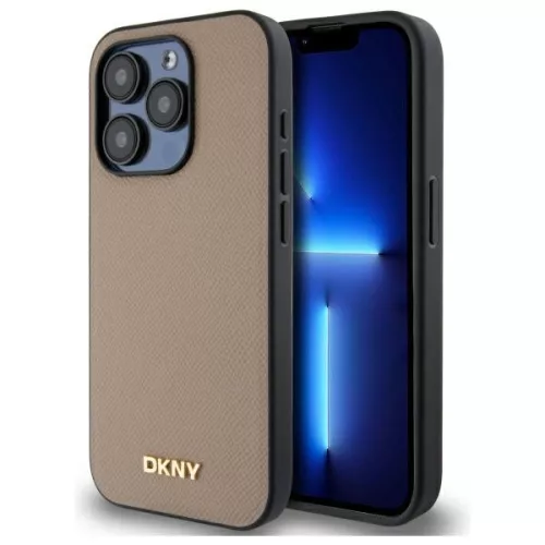 DKNY Grained Metal Logo MagSafe DKHMP15LPGHLME iPhone 15 Pro 6.1" tok, bézs