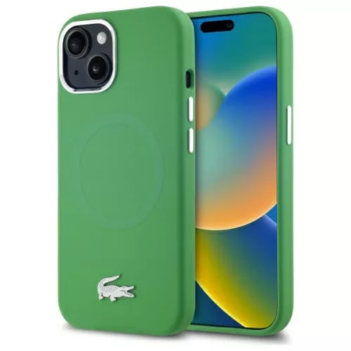 Lacoste LCHMP15SSMAN iPhone 15 6.1" estragon hardcase Silicone Croco Logo MagSafe
