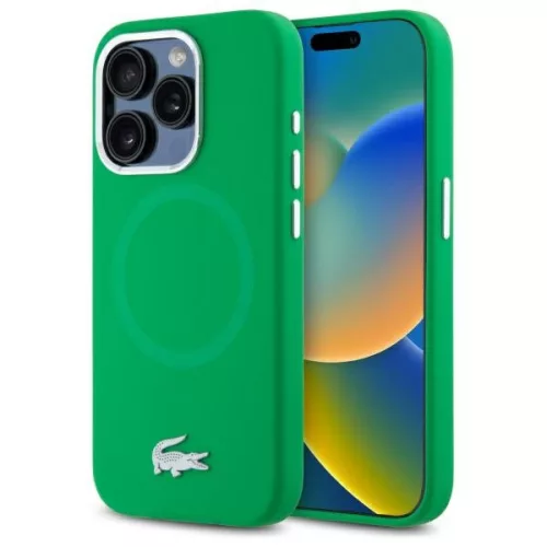 Lacoste LCHMP15LSMAN iPhone 15 Pro 6.1"estragon hardcase Silicone Croco Logo MagSafe