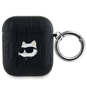  Karl Lagerfeld KLA2PGCHPK AirPods 1/2 cover Monogram Choupette Head tok, fekete