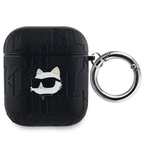 Karl Lagerfeld KLA2PGCHPK AirPods 1/2 cover Monogram Choupette Head tok, fekete