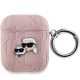 Karl Lagerfeld KLA2PGKCPP AirPods 1/2 cover Monogram Karl & Choupette Head tok, rózsaszín