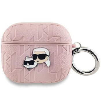   Karl Lagerfeld KLA3PGKCPP AirPods 3 tok Monogram Karl & Choupette Head, rózsaszín