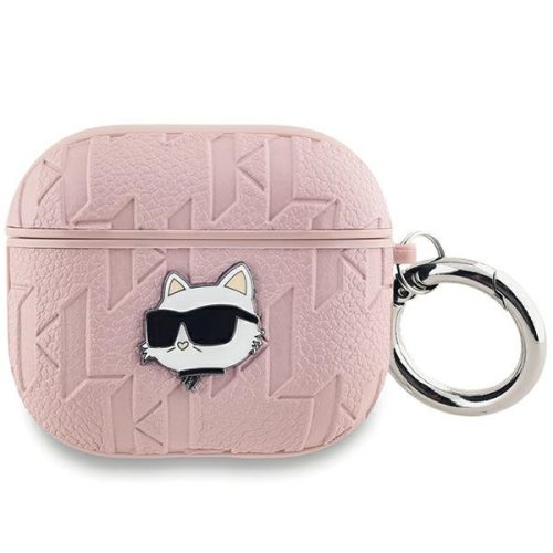 Karl Lagerfeld KLA3PGCHPP AirPods 3 cover Monogram Choupette Head tok, rózsaszín