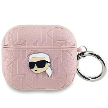   Karl Lagerfeld KLA3PGKIPP AirPods 3 cover tok, rózsaszín/pink Monogram Karl Head tok, rózsaszín