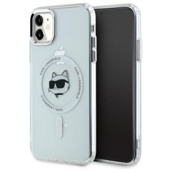  Karl Lagerfeld KLHMN61HLSCHH iPhone 11 / Xr 6.1" biały/tok, fehér hardcase IML Metal Choupette Head MagSafe tok, fehér