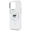 Karl Lagerfeld KLHMP15LHLSCHH iPhone 15 Pro 6.1" IML Metal Choupette Head MagSafe tok, fehér