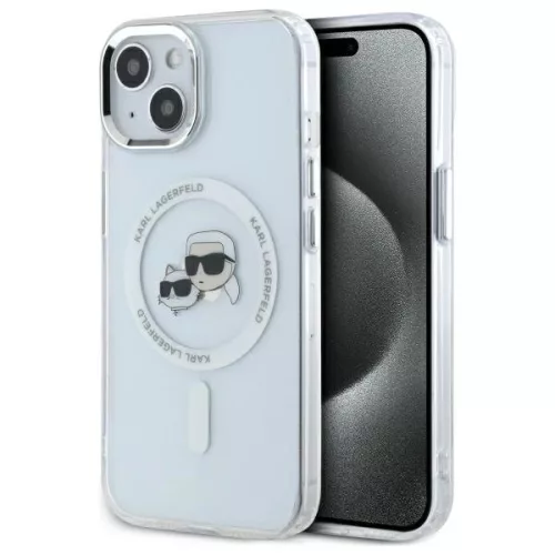 Karl Lagerfeld KLHMP14SHLSKCH iPhone 14 6.1" IML Metal Karl&Choupette Head MagSafe tok, fehér