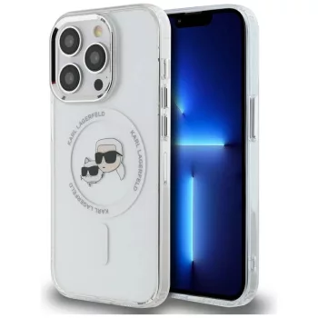   Karl Lagerfeld KLHMP14LHLSKCH iPhone 14 Pro 6.1" IML Metal Karl&Choupette Head MagSafe tok, fehér