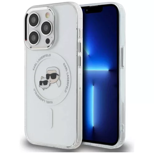 Karl Lagerfeld KLHMP14LHLSKCH iPhone 14 Pro 6.1" IML Metal Karl&Choupette Head MagSafe tok, fehér