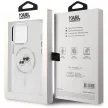 Karl Lagerfeld KLHMP14LHLSKCH iPhone 14 Pro 6.1" IML Metal Karl&Choupette Head MagSafe tok, fehér